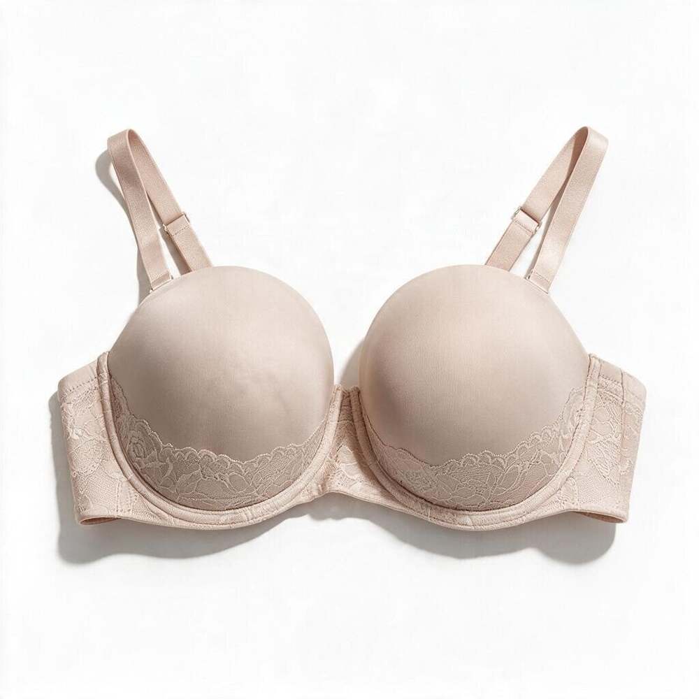 NEW Torrid 42DD Push Up Strapless Bra Beige Nude Underwire Padded Comfort